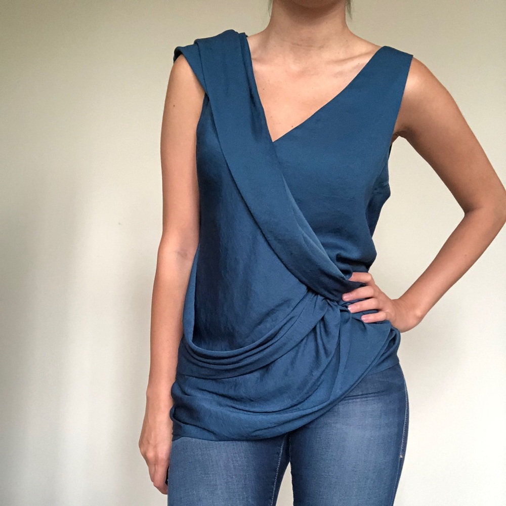 Helmut Lang Blue Layered Top